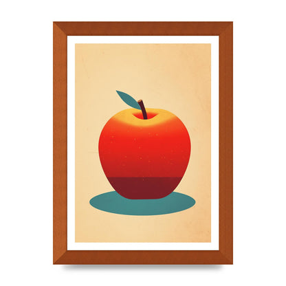 Minimalist Apple Woodblock Print