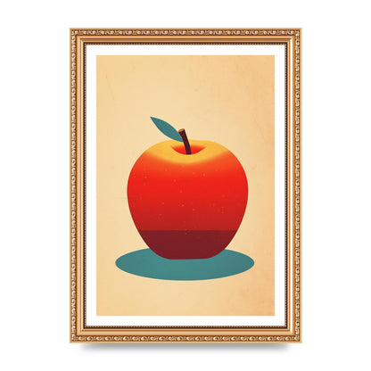 Minimalist Apple Woodblock Print