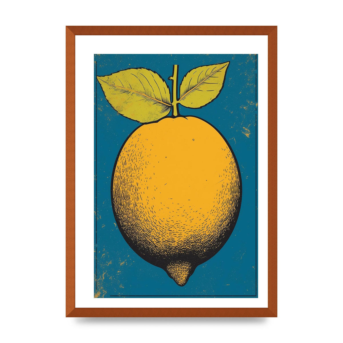 Graphic Lemon Woodblock Artwork