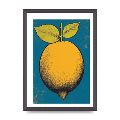 Graphic Lemon Woodblock Artwork