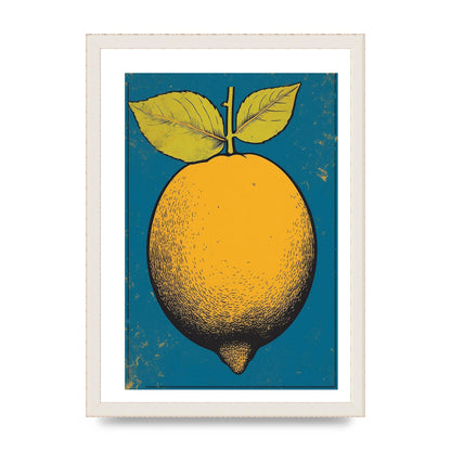 Graphic Lemon Woodblock Artwork