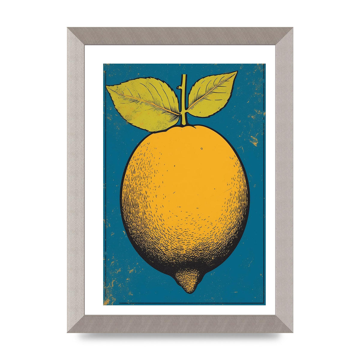 Graphic Lemon Woodblock Artwork