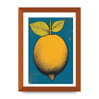 Graphic Lemon Woodblock Artwork