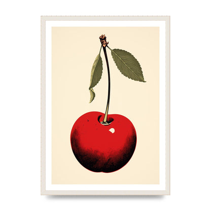 Minimalistic Cherry Woodblock Print