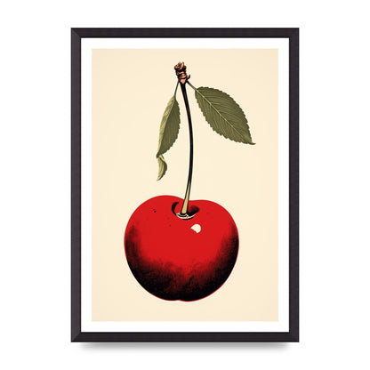 Minimalistic Cherry Woodblock Print