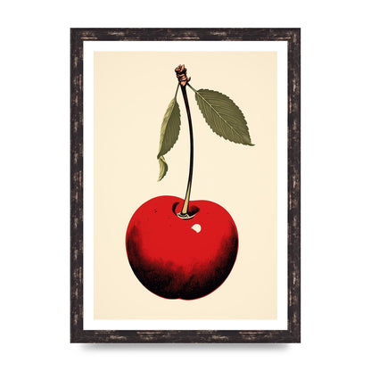 Minimalistic Cherry Woodblock Print