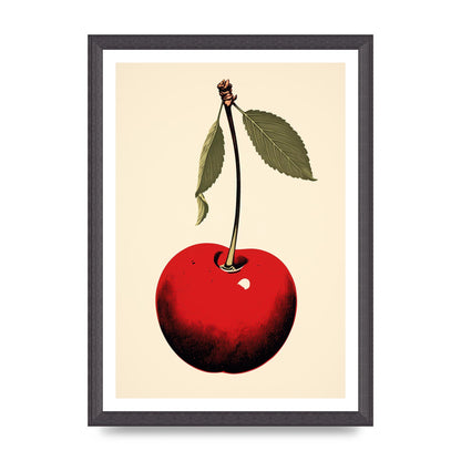 Minimalistic Cherry Woodblock Print