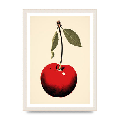 Minimalistic Cherry Woodblock Print