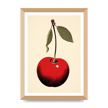 Minimalistic Cherry Woodblock Print