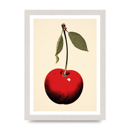 Minimalistic Cherry Woodblock Print