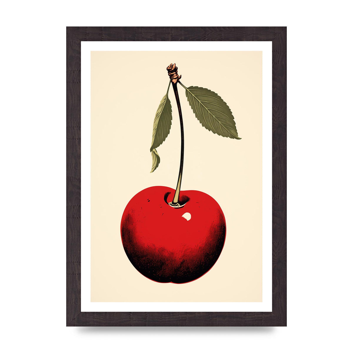 Minimalistic Cherry Woodblock Print