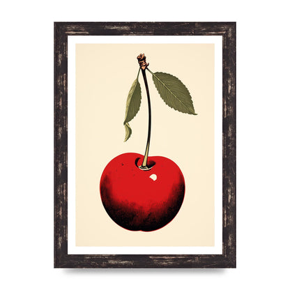 Minimalistic Cherry Woodblock Print