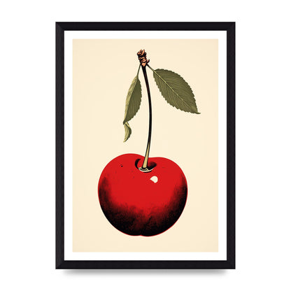 Minimalistic Cherry Woodblock Print
