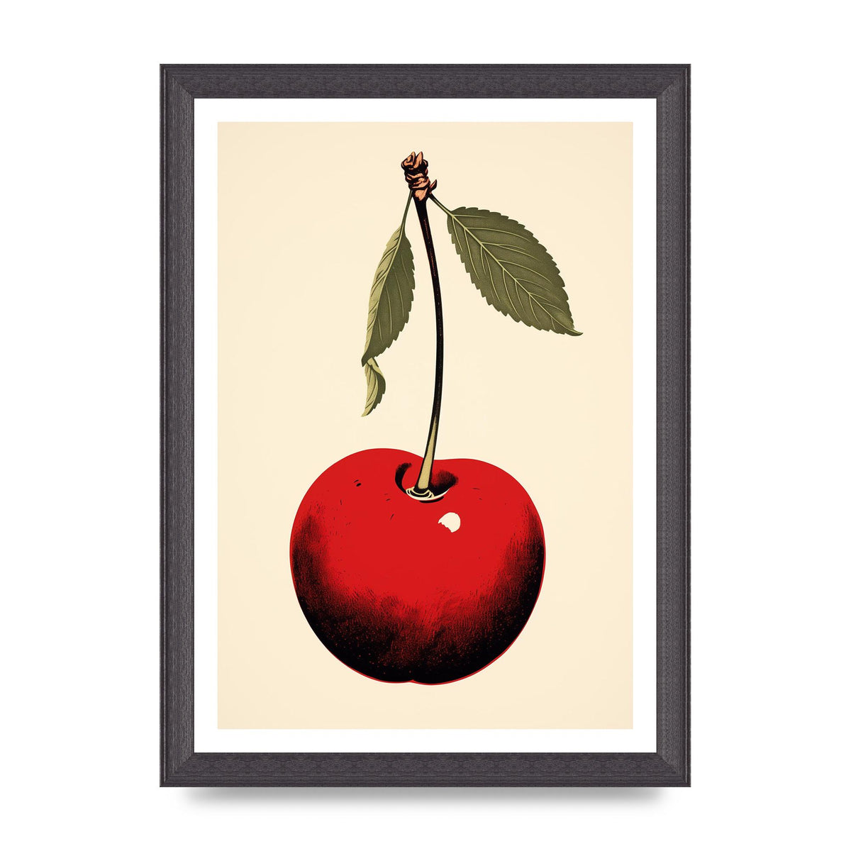 Minimalistic Cherry Woodblock Print