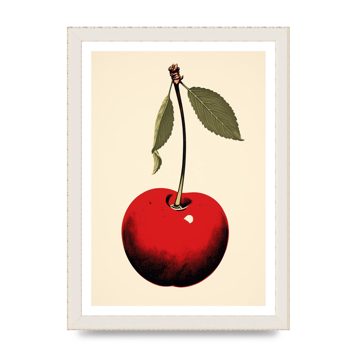 Minimalistic Cherry Woodblock Print