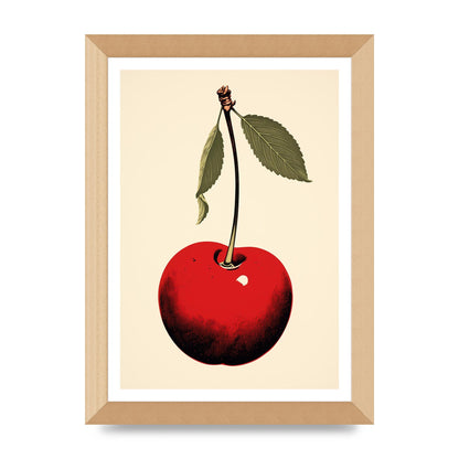Minimalistic Cherry Woodblock Print