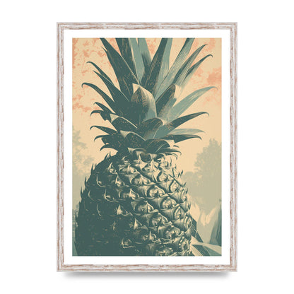 Pineapple Risograph with Woodblock Patterns