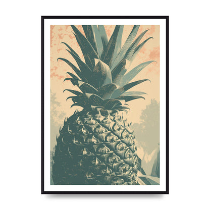 Pineapple Risograph with Woodblock Patterns