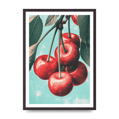 Cherry Bunch in Minimalist Risograph