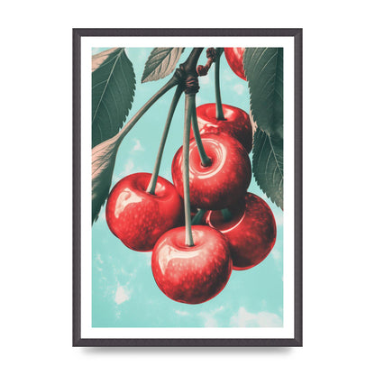 Cherry Bunch in Minimalist Risograph