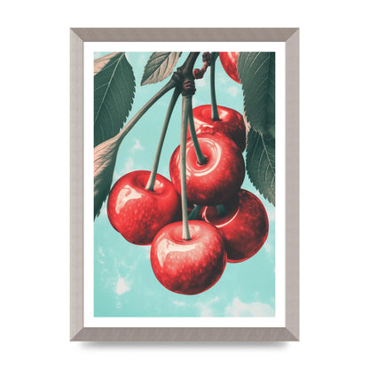 Cherry Bunch in Minimalist Risograph