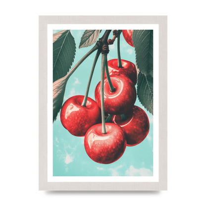 Cherry Bunch in Minimalist Risograph