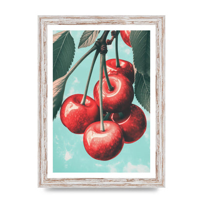 Cherry Bunch in Minimalist Risograph