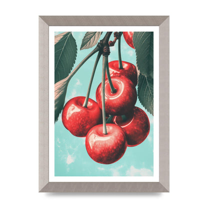Cherry Bunch in Minimalist Risograph