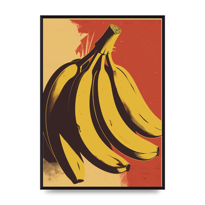Banana in Woodblock Negative Space