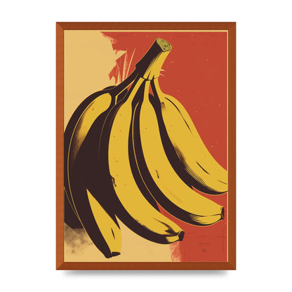 Banana in Woodblock Negative Space
