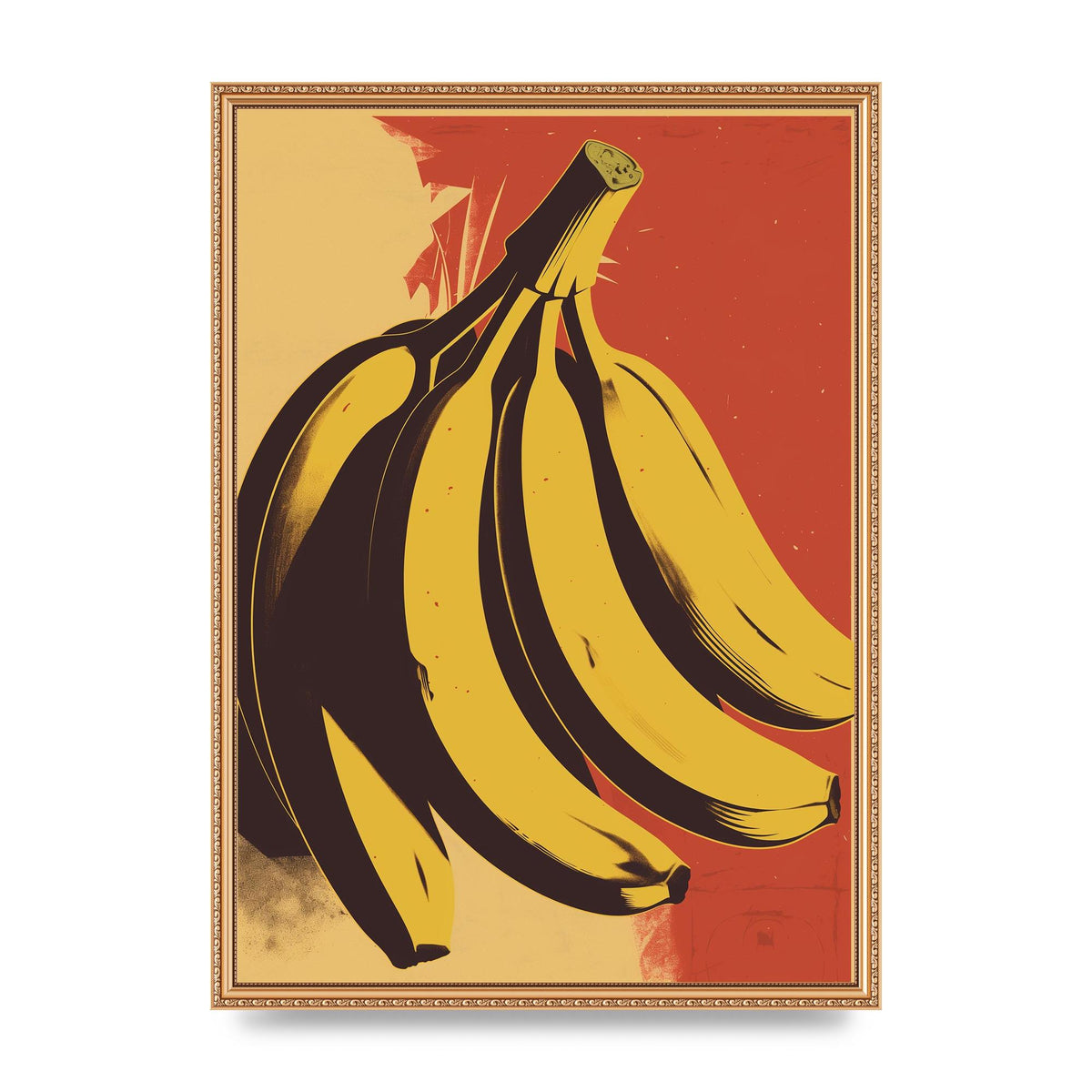 Banana in Woodblock Negative Space