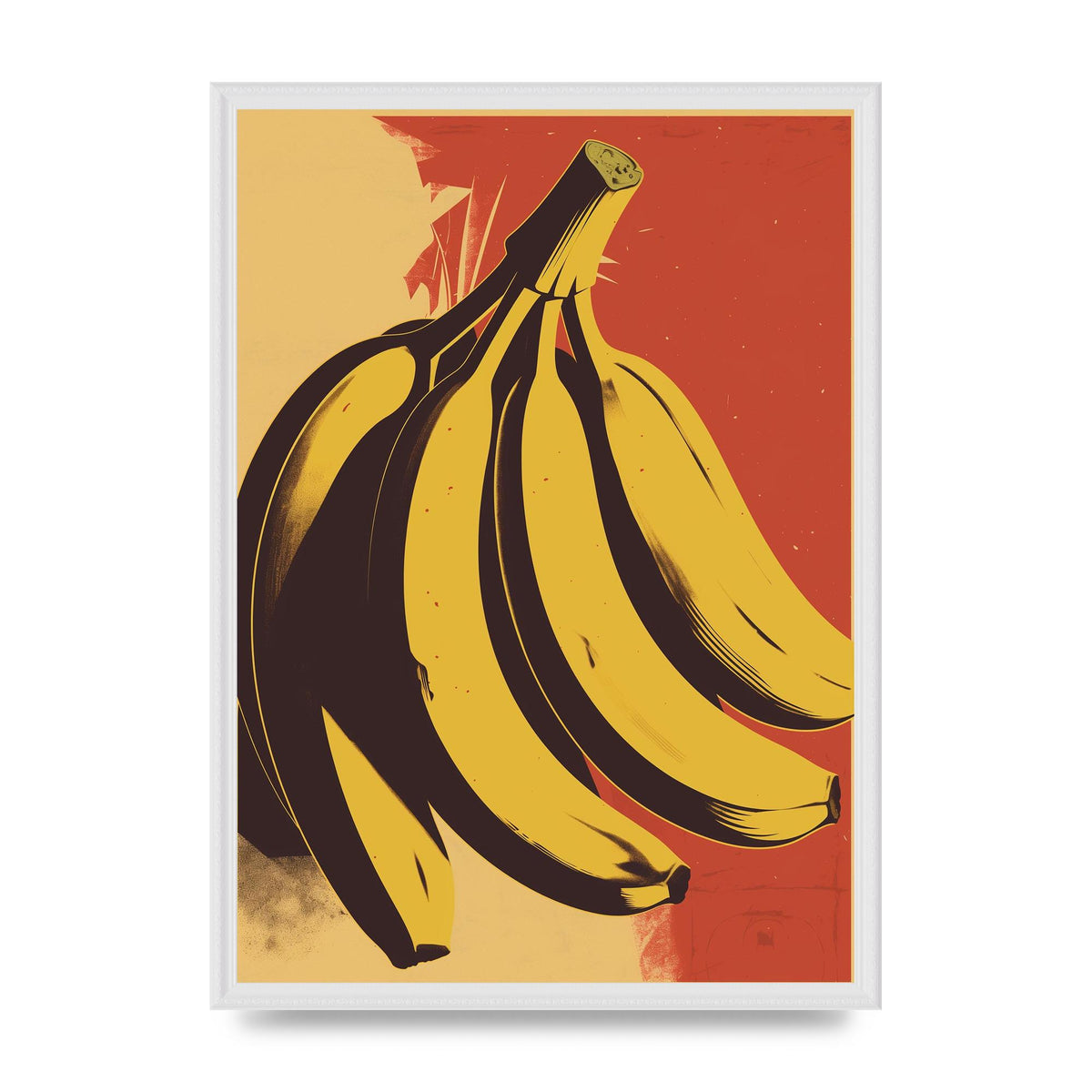 Banana in Woodblock Negative Space