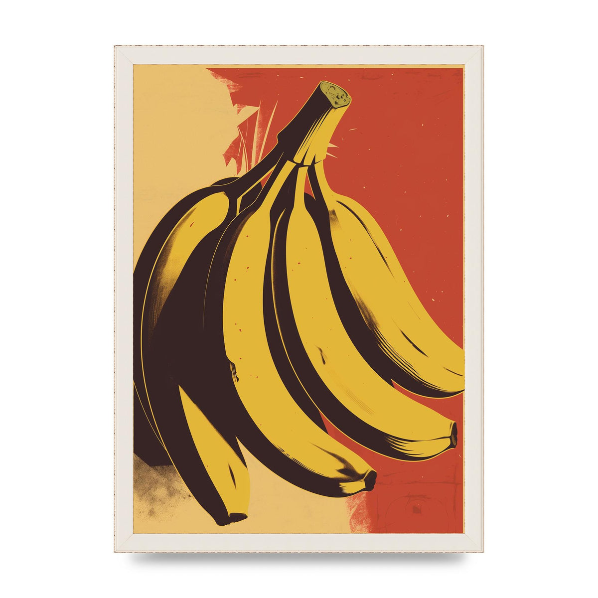 Banana in Woodblock Negative Space