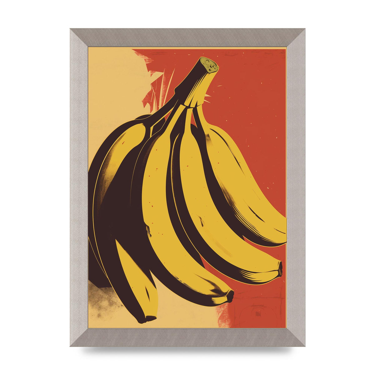 Banana in Woodblock Negative Space
