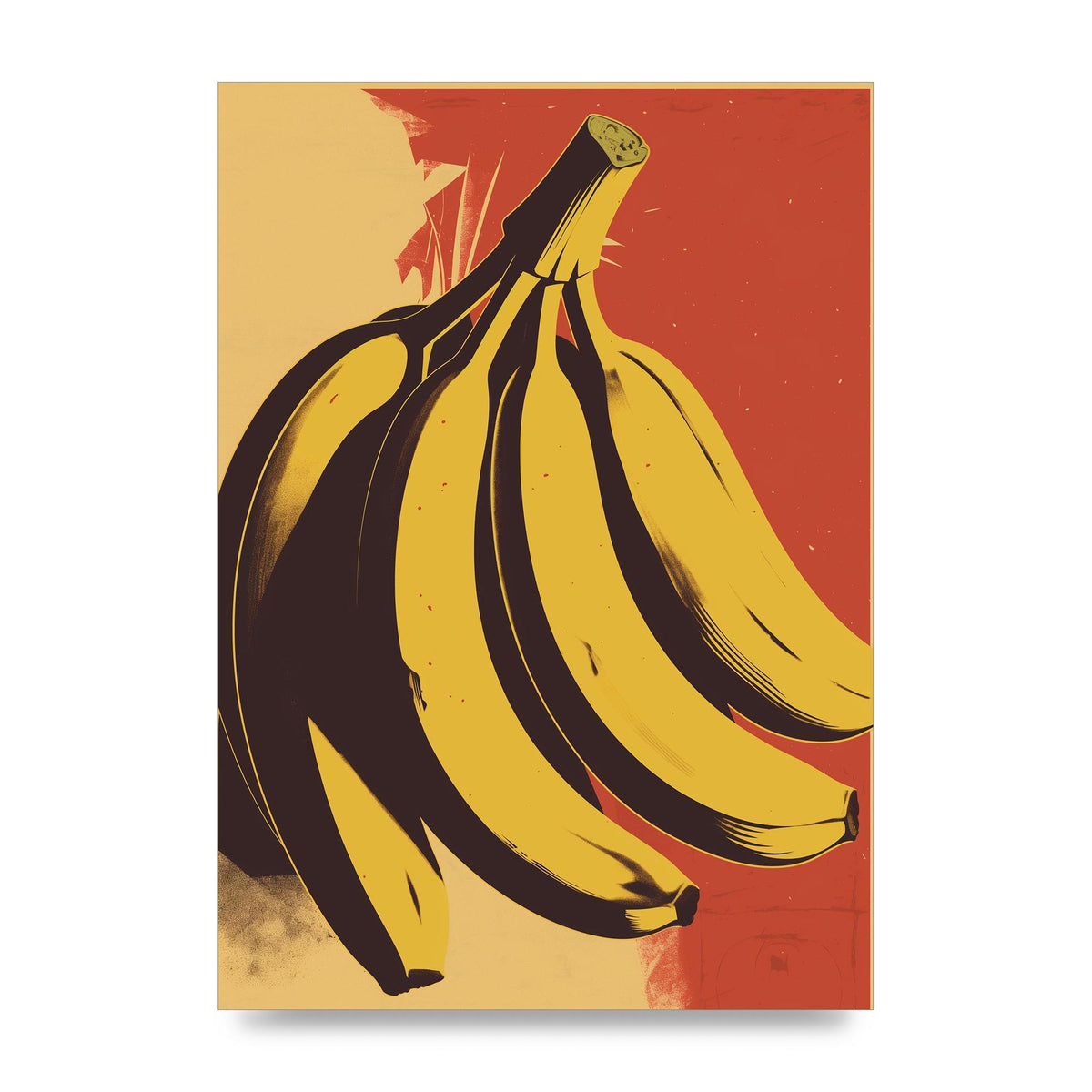 Banana in Woodblock Negative Space
