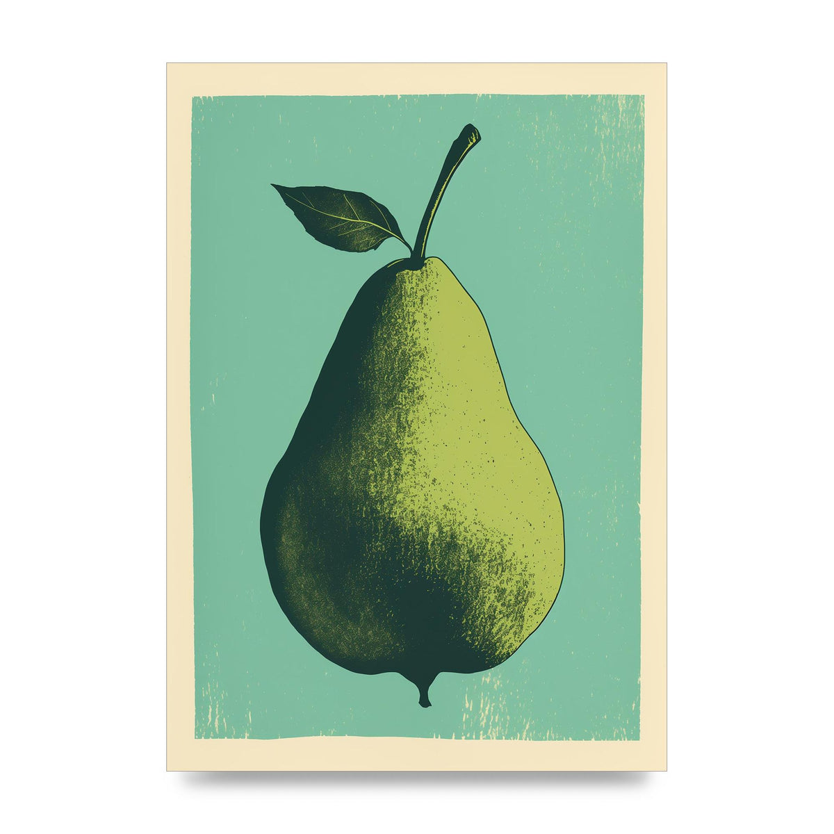 Pear Essence in Duotone Risograph