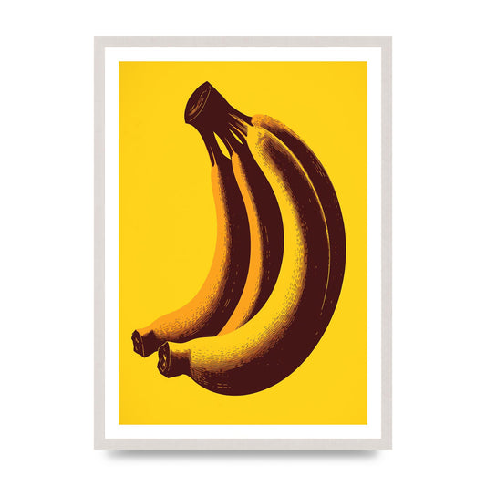 Banana Contour in Risograph Minimalism