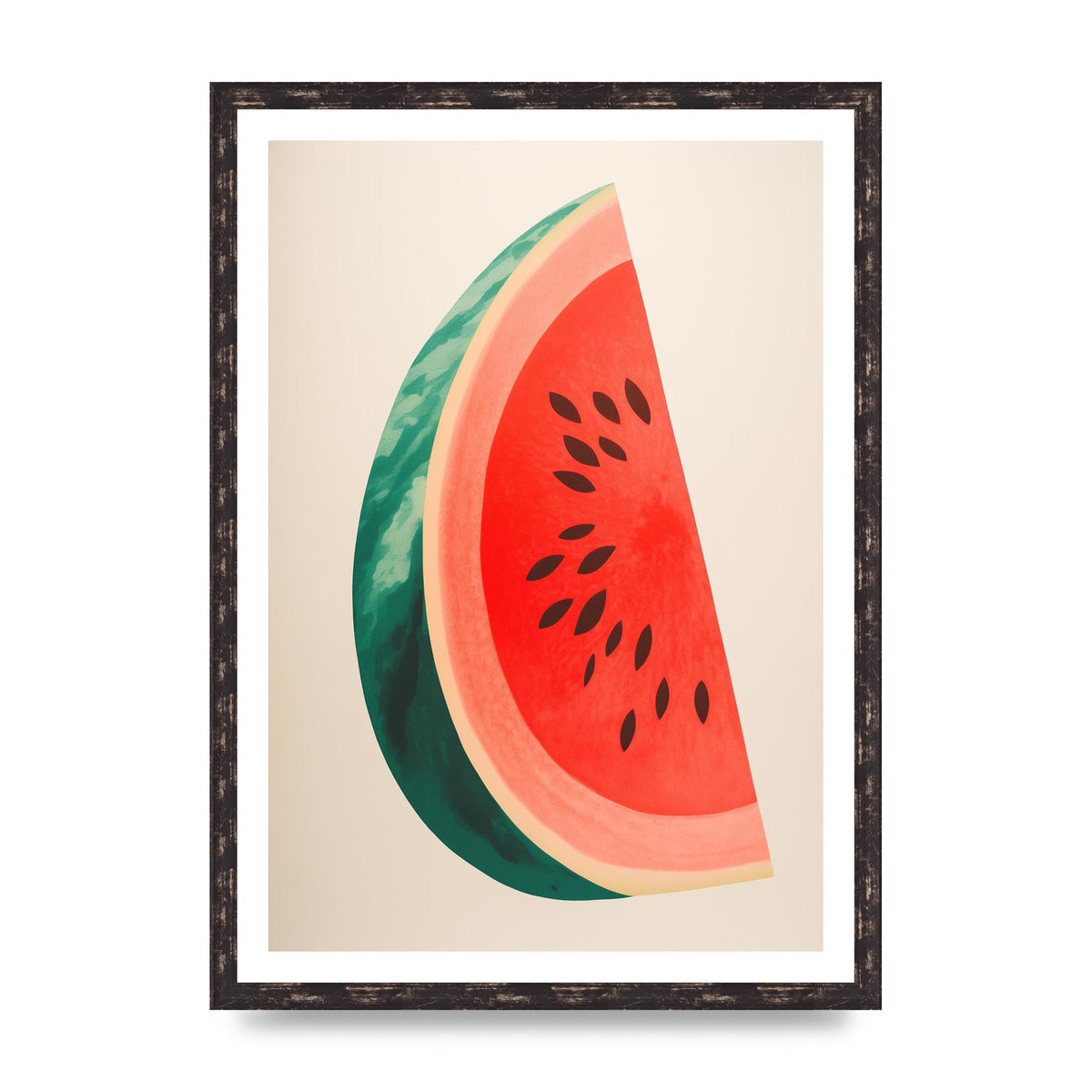 Watermelon Slice in Risograph Style