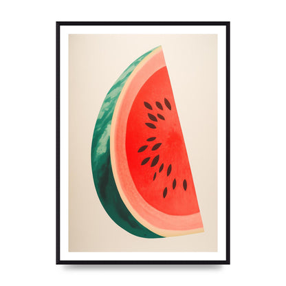 Watermelon Slice in Risograph Style