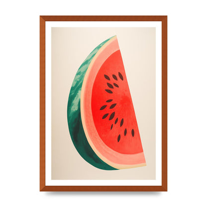 Watermelon Slice in Risograph Style