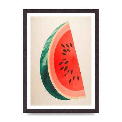 Watermelon Slice in Risograph Style