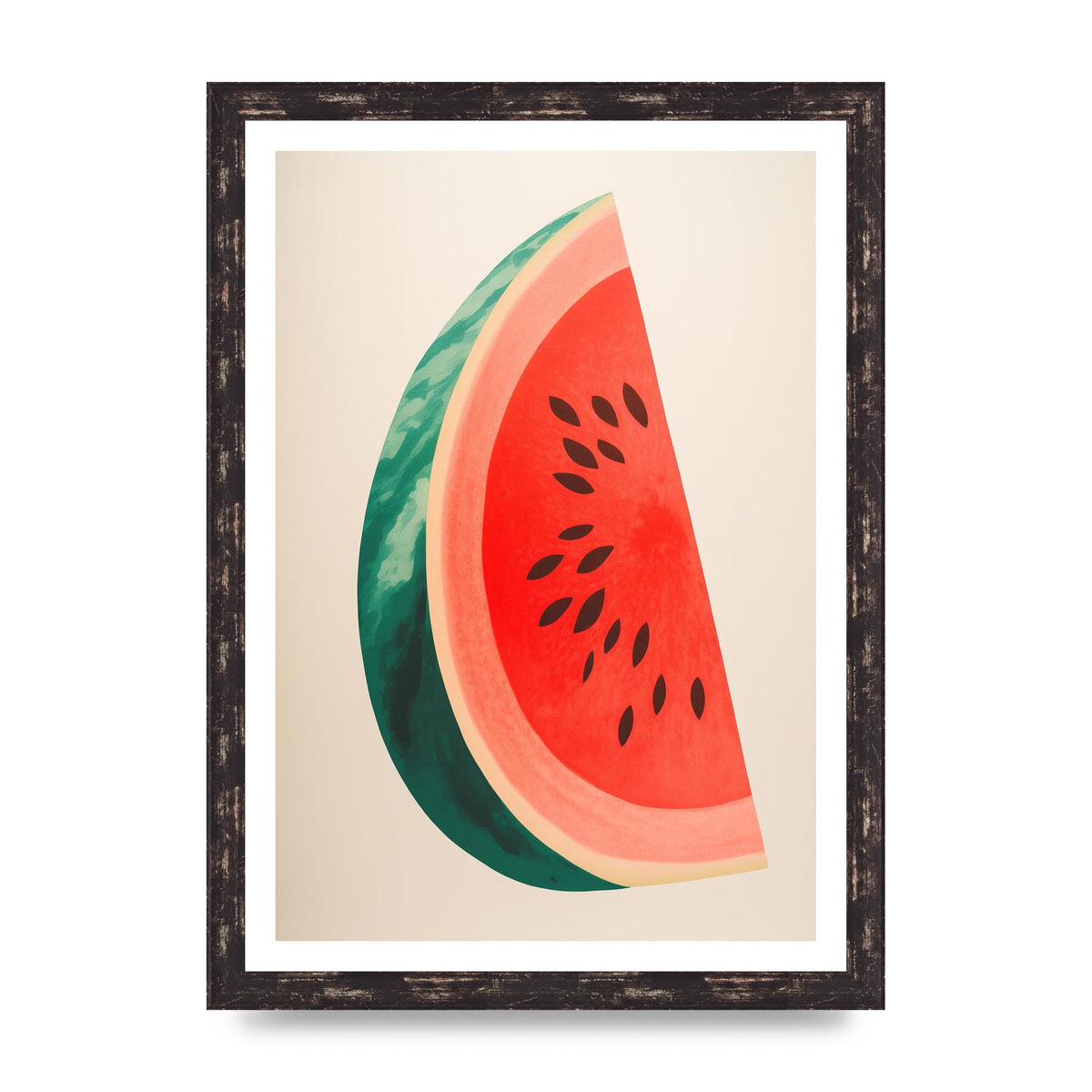 Watermelon Slice in Risograph Style