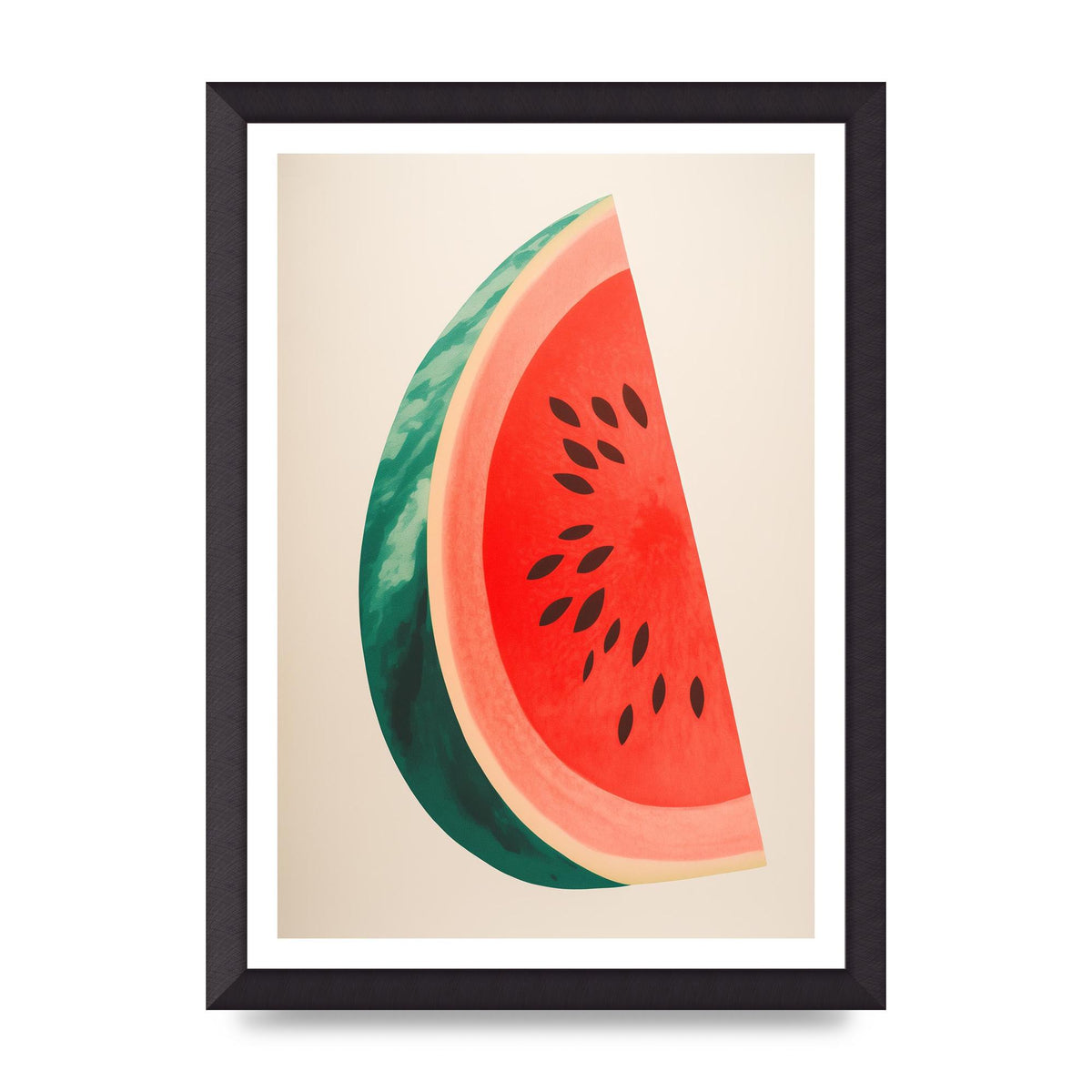 Watermelon Slice in Risograph Style
