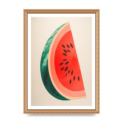 Watermelon Slice in Risograph Style