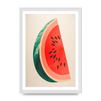 Watermelon Slice in Risograph Style