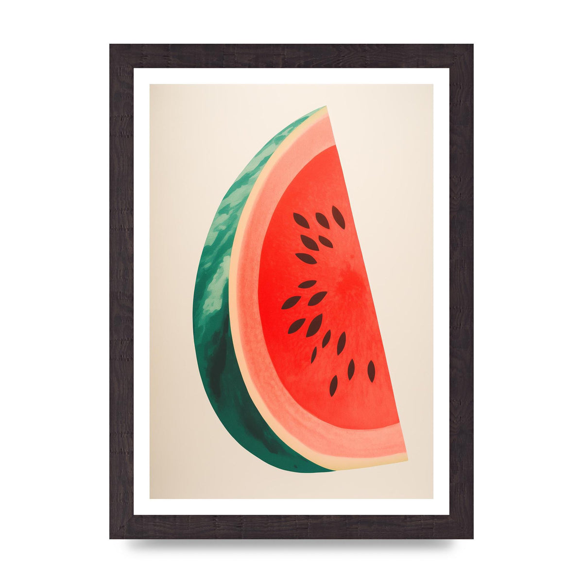 Watermelon Slice in Risograph Style
