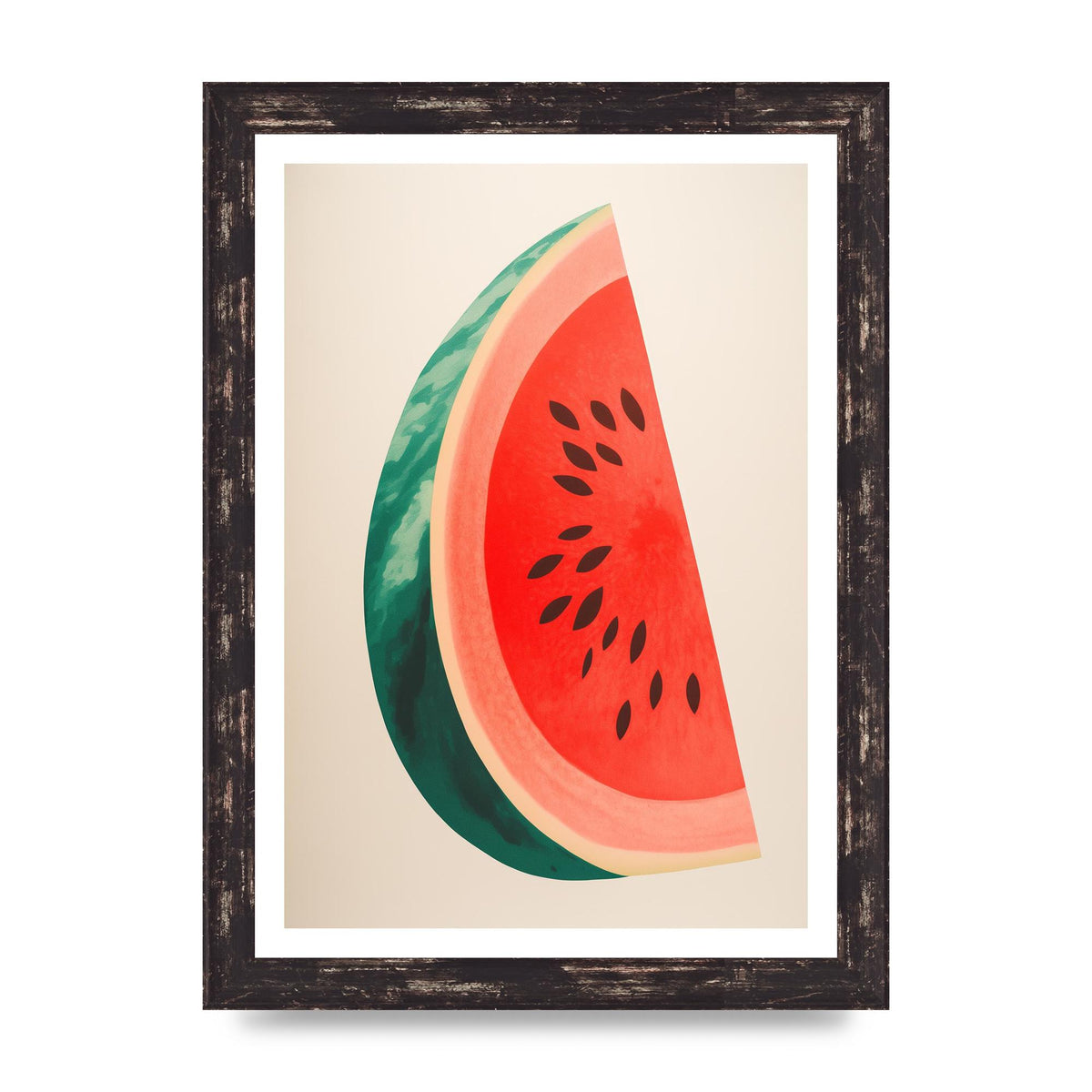 Watermelon Slice in Risograph Style