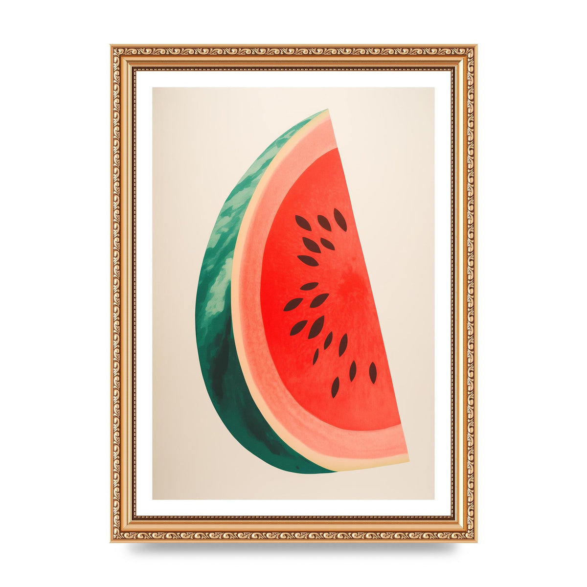 Watermelon Slice in Risograph Style