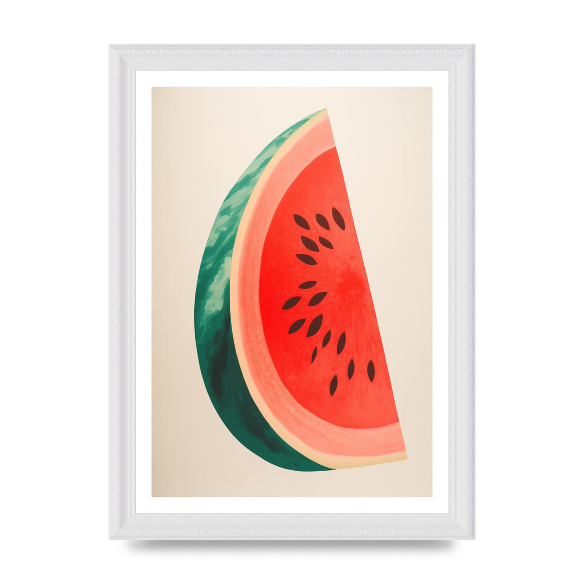 Watermelon Slice in Risograph Style