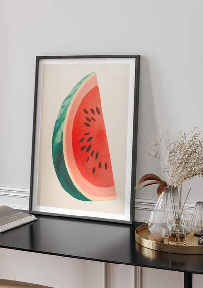 Watermelon Slice in Risograph Style